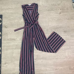 Striped Full Length Jumpsuit